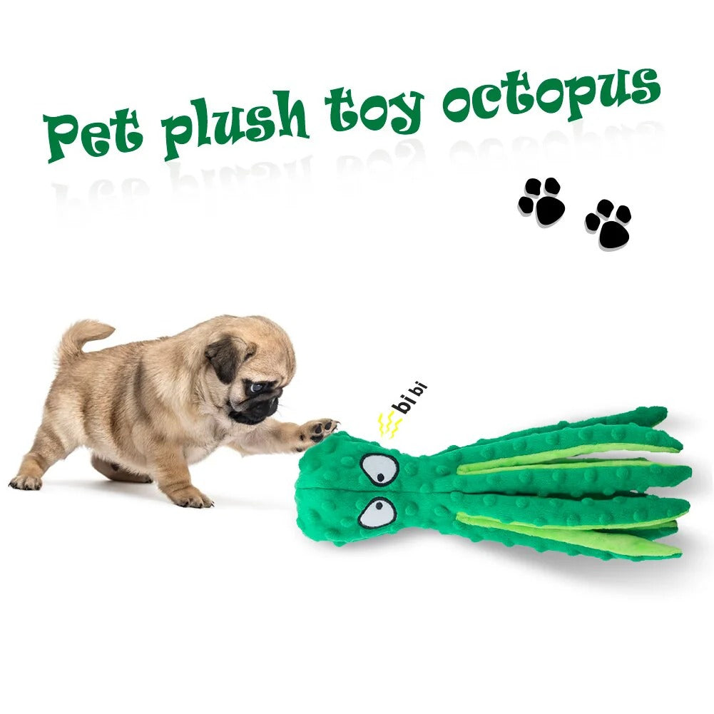 Dog Toy | Plush Octopus Squeaky Toy