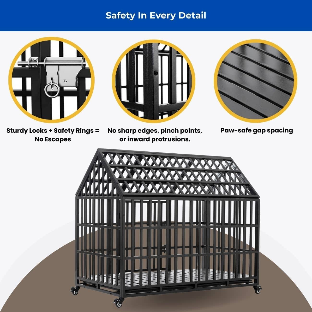 Dog Crate | Heavy Duty Indoor Kennel for Large Dogs