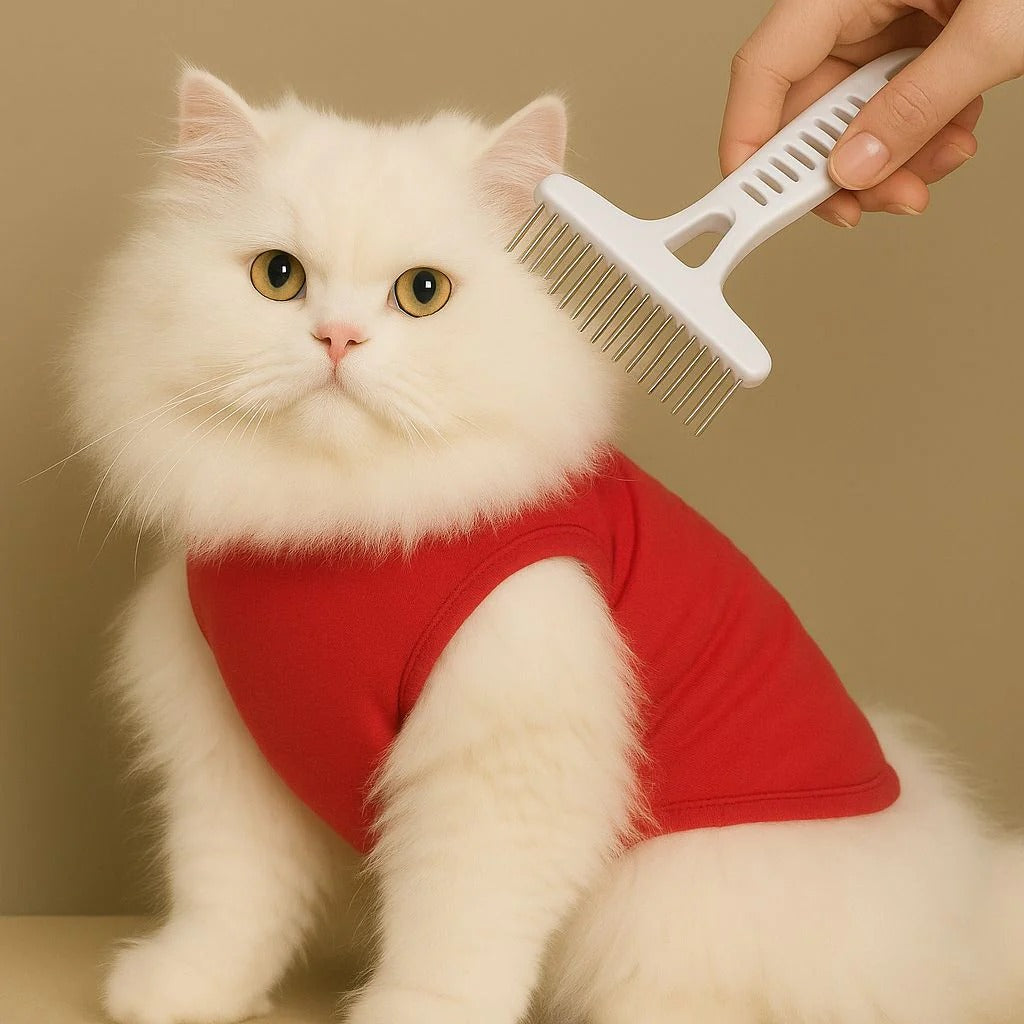 Pet Grooming Comb | Gentle Deshedding Rake Brush