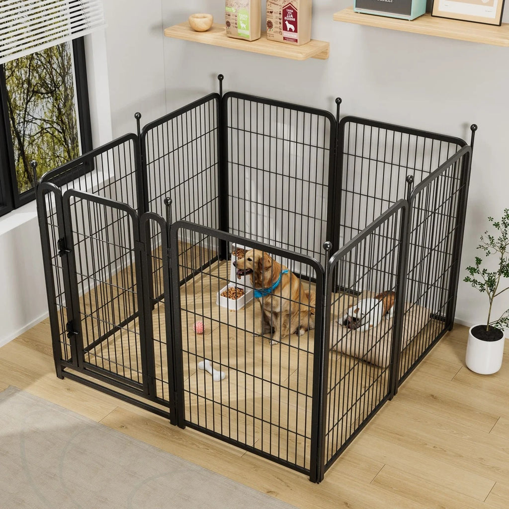 Heavy-Duty Metal Dog Playpen for Indoor & Outdoor Use, 40-in, 8-panel