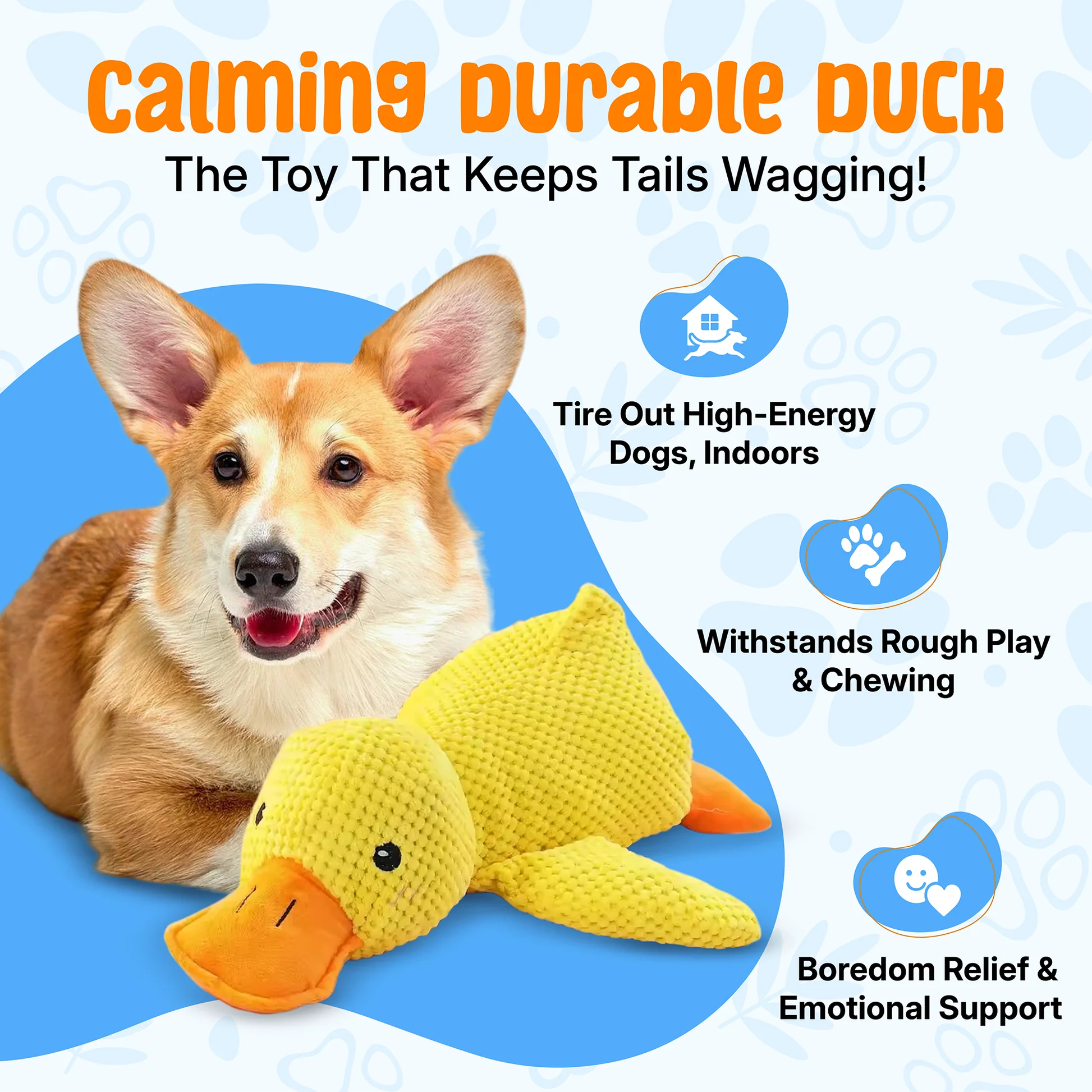 Dog Toy | Durable Plush Duck Chew Toy