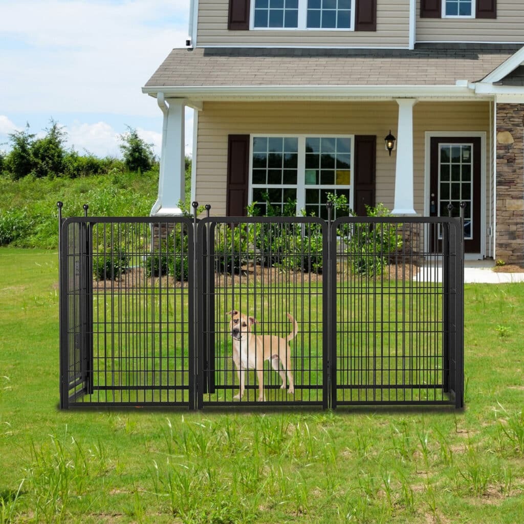 Heavy-Duty Metal Dog Playpen for Indoor & Outdoor Use, 40-Inch, 8-Panel
