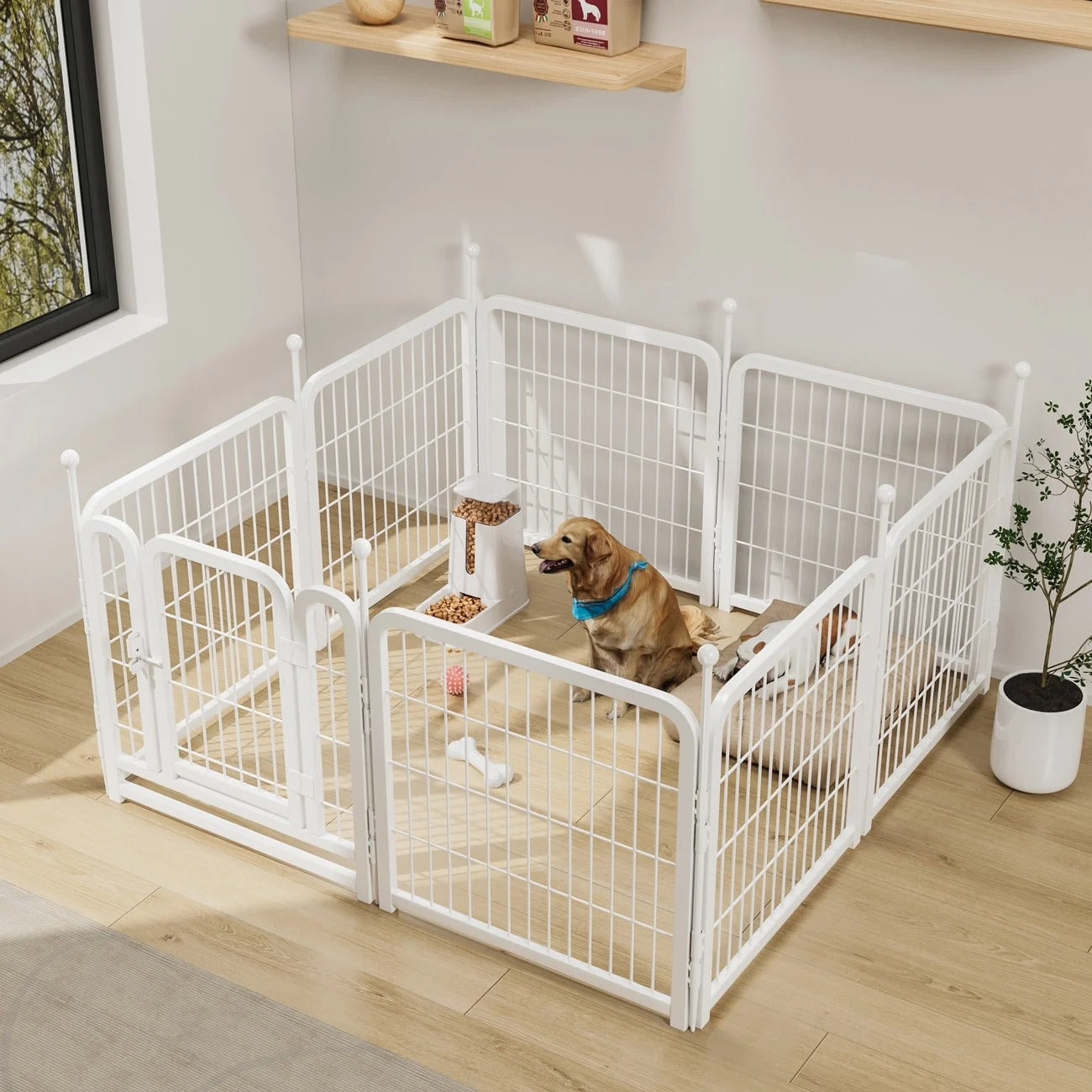 UrbanPaw Heavy-Duty Metal Dog Playpen – Secure Indoor & Outdoor Pet Exercise Pen