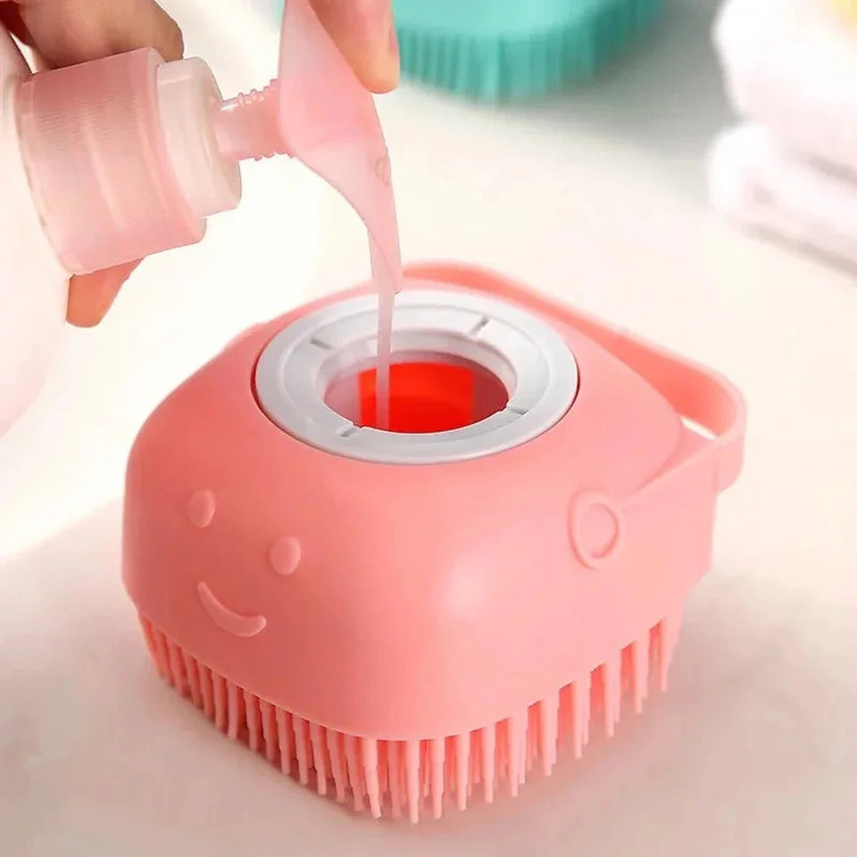 Pet Bath Brush | Shampoo Dispensing Cleaning Glove