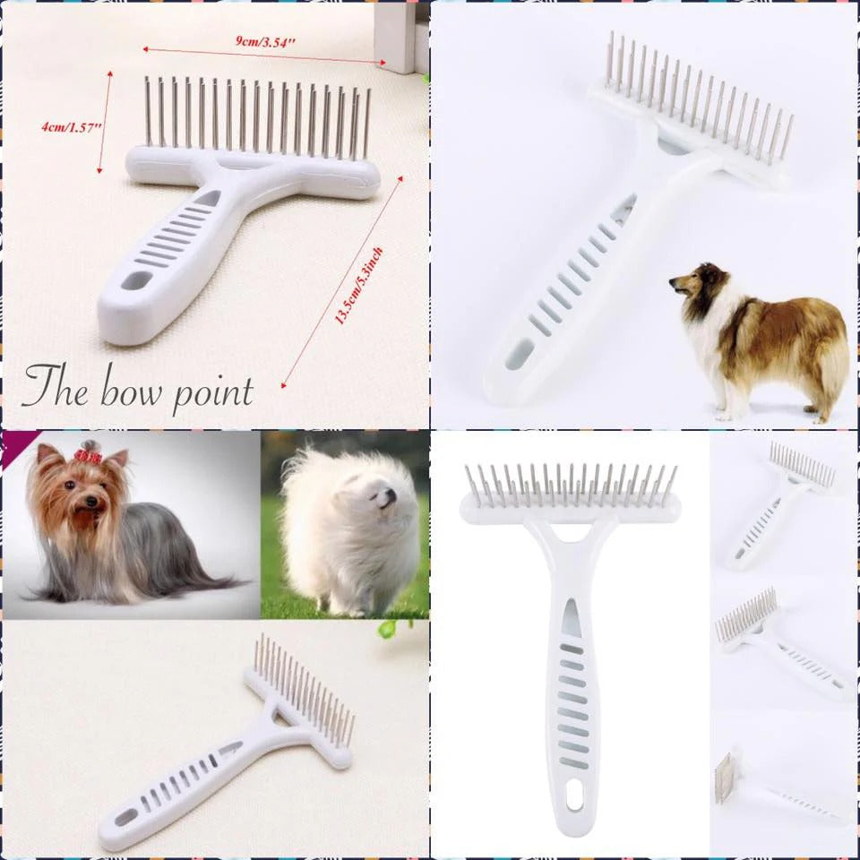 Pet Grooming Comb | Gentle Deshedding Rake Brush