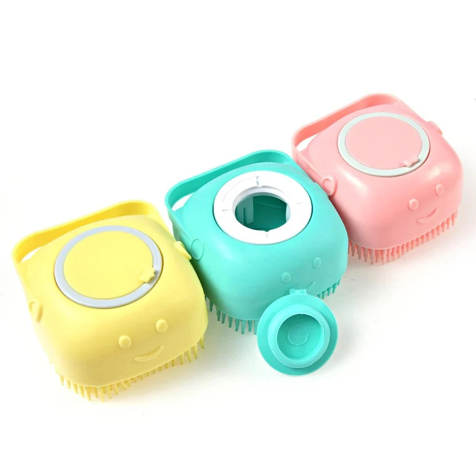 Pet Bath Brush | Shampoo Dispensing Cleaning Glove