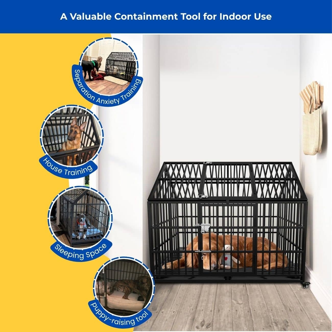Dog Crate | Heavy Duty Indoor Kennel for Large Dogs