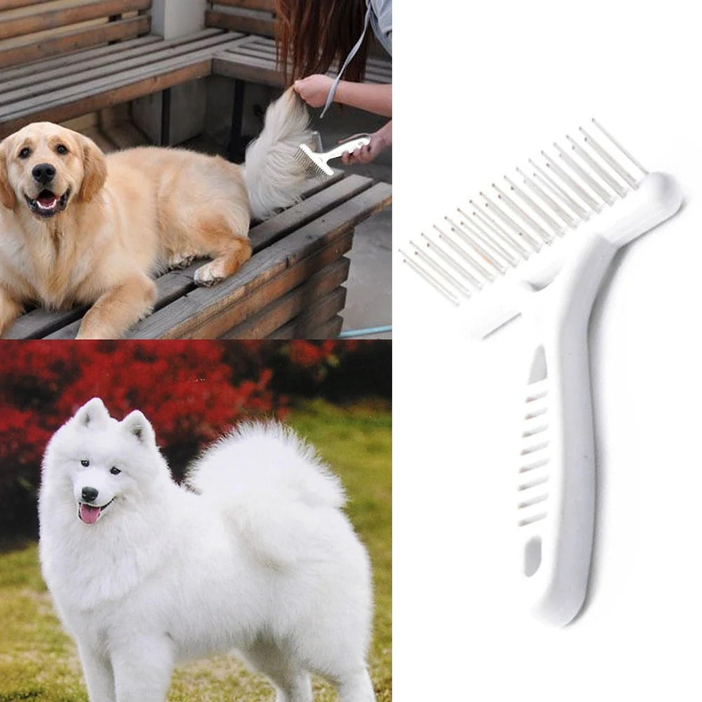 Pet Grooming Comb | Gentle Deshedding Rake Brush