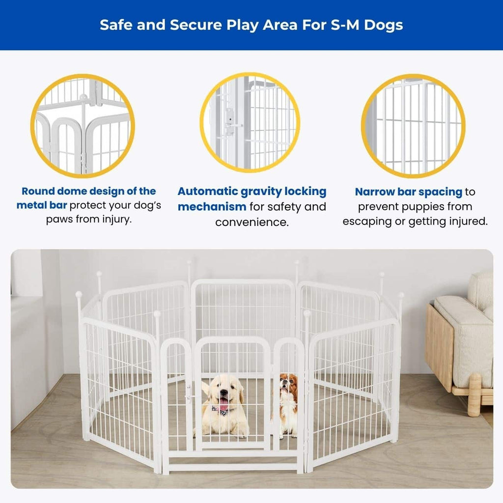 UrbanPaw Heavy-Duty Metal Dog Playpen – Secure Indoor & Outdoor Pet Exercise Pen